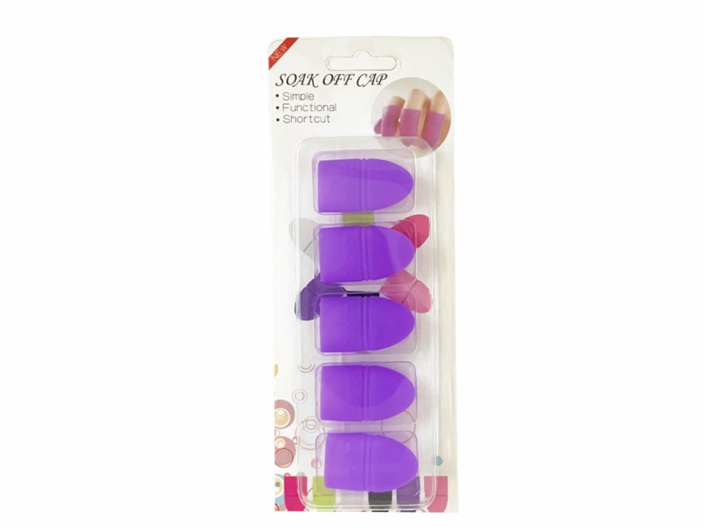 Gel Remover Soak Off Caps (Rubber) - Various Colours x5 p/pack | Nailflair