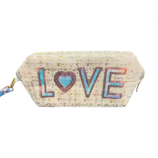 Love Make Up Bag - White