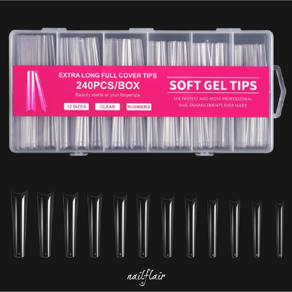 Soft Gel Tips 1 Coffin Tips Xxl Nailflair